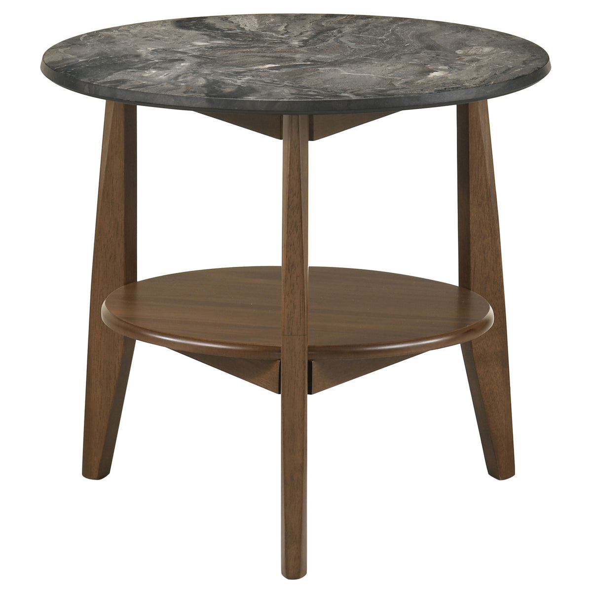 Bradley 3-Piece Round SmartTop™ Coffee Table Set Smokey Grey and Dark Brown