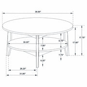 Bradley Round SmartTop™ Cocktail Coffee Table Smokey Grey and Dark Brown