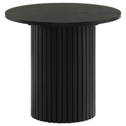 Hamlyn Round Fluted Occasional Side End Table Black