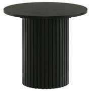 Hamlyn 2-piece Round Fluted Coffee and End Table Set Black