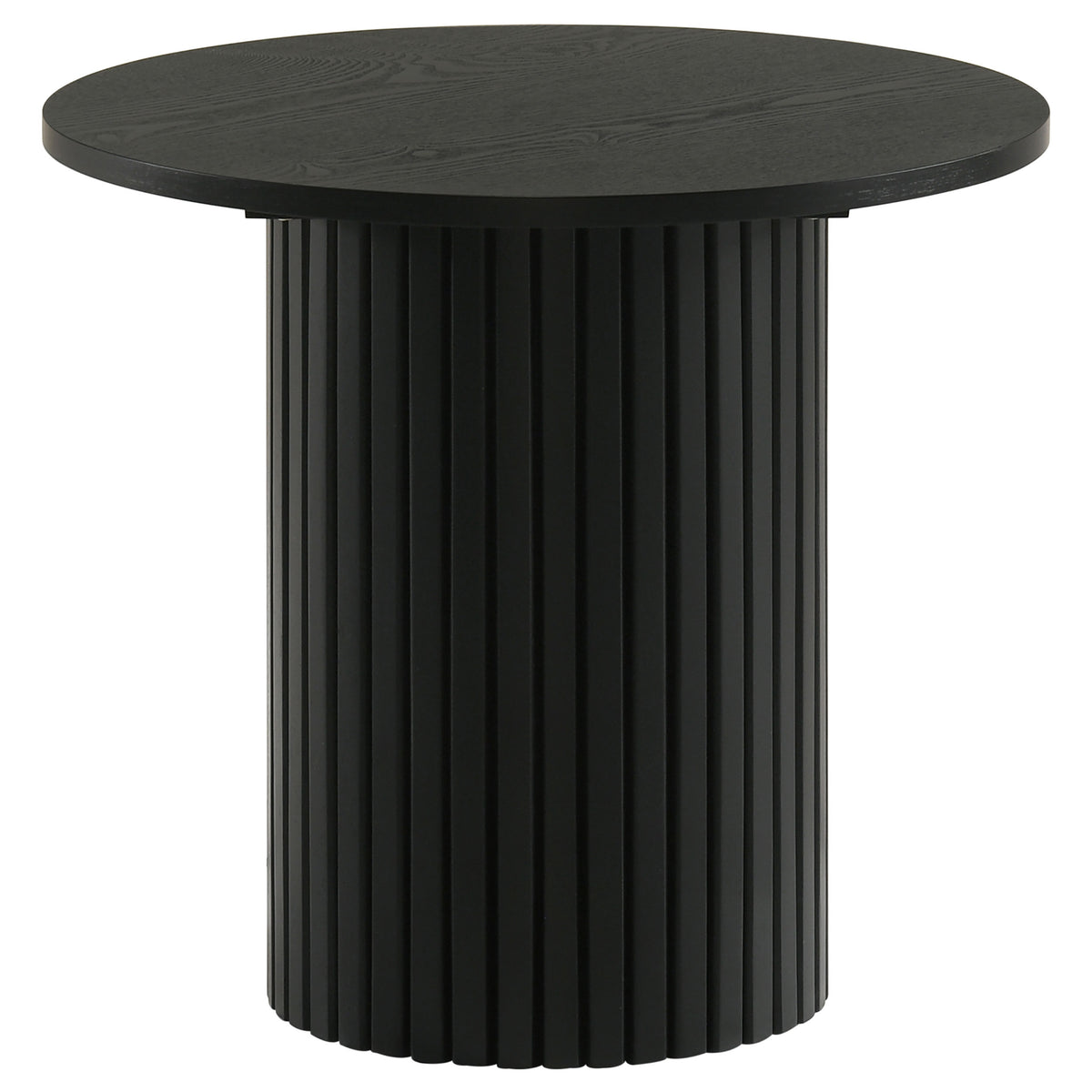 Hamlyn 3-piece Round Fluted Coffee and End Table Set Black