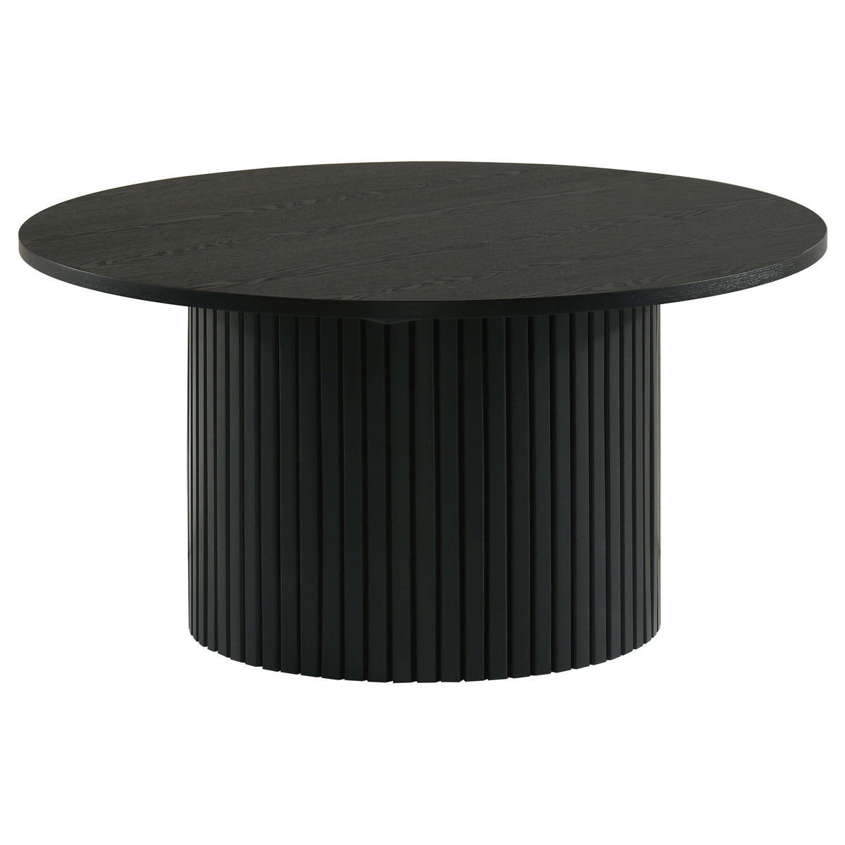 Hamlyn Round Fluted Occasional Cocktail Coffee Table Black
