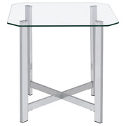 Cronin 2-piece Tempered Glass Top Coffee Table Set Chrome