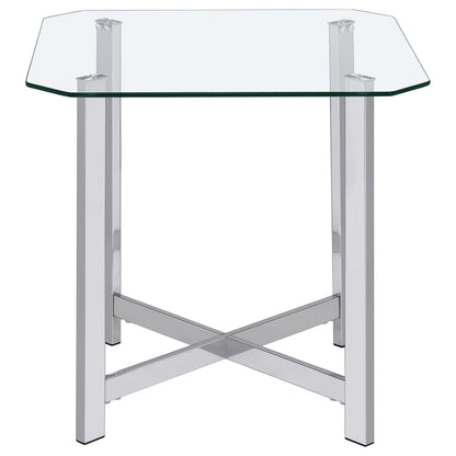 Cronin 3-piece Tempered Glass Top Coffee Table Set Chrome