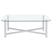 Cronin 3-piece Tempered Glass Top Coffee Table Set Chrome