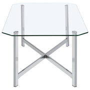 Cronin 3-piece Tempered Glass Top Coffee Table Set Chrome