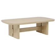 Kailani Coastal Coffee and End Table Set Beige Oak