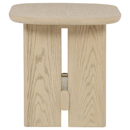 Kailani Coastal Coffee and End Table Set Beige Oak