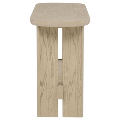 Kailani Coastal Sofa Console Table with Shelf Beige Oak
