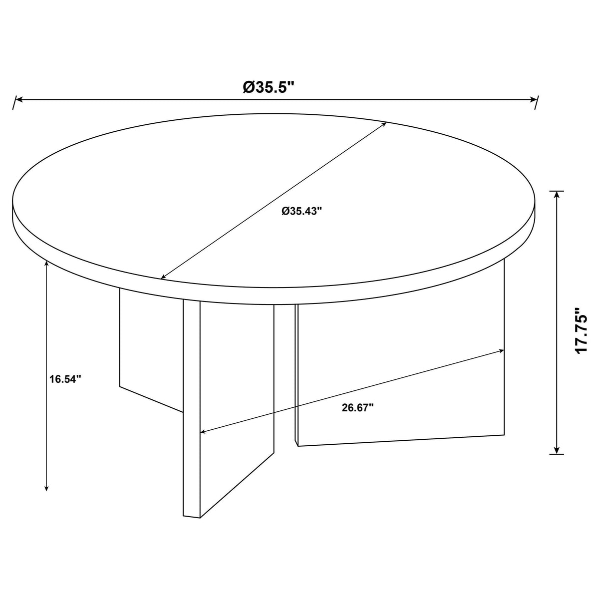 Aragon Round Panel Base Coffee Table Dark Rustic Mango