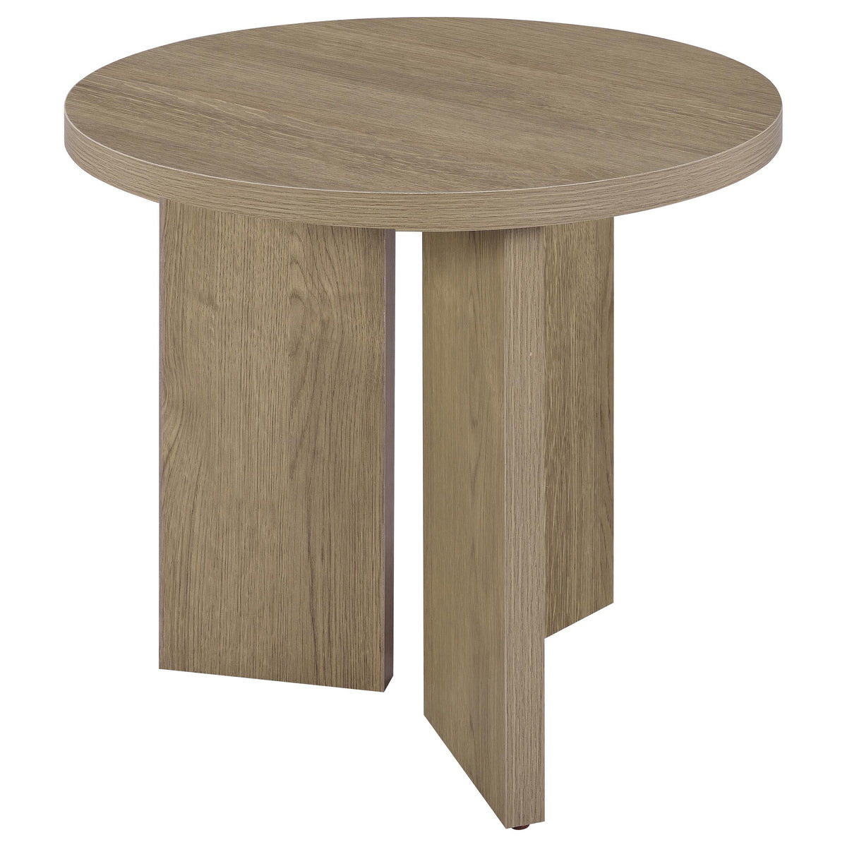 Aragon Round Panel Base End Table Latte