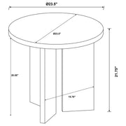 Aragon Round Panel Base End Table Latte