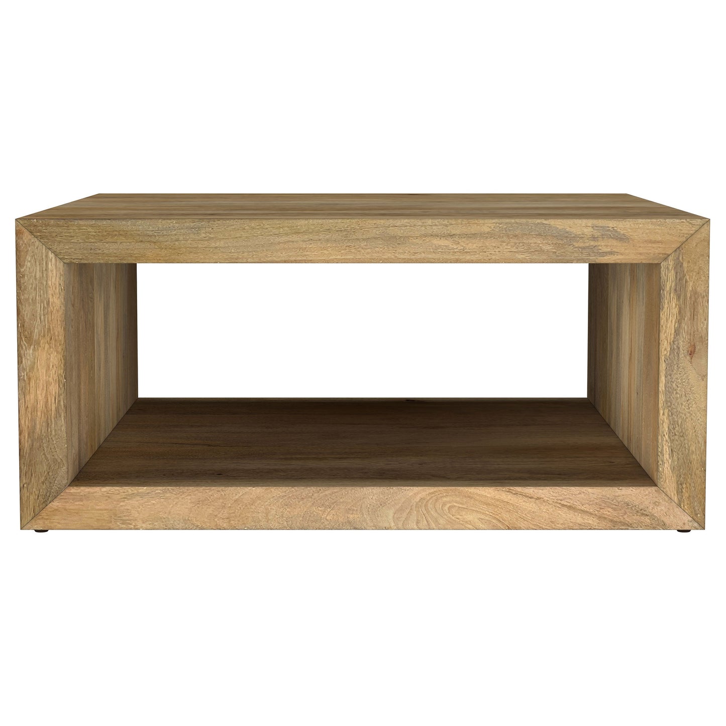 Mesa de centro cuadrada Benton de madera maciza de mango natural