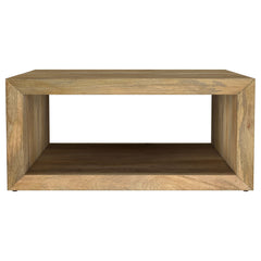 Mesa de centro cuadrada Benton de madera maciza de mango natural