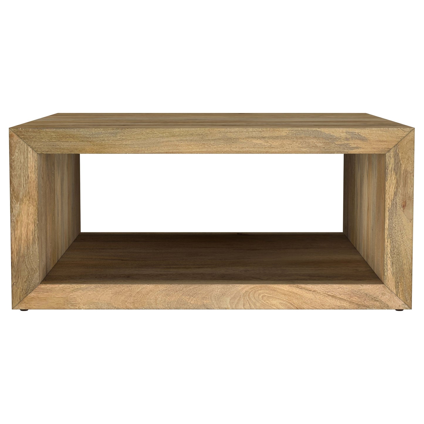 Mesa de centro cuadrada Benton de madera maciza de mango natural