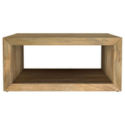 Mesa de centro cuadrada Benton de madera maciza de mango natural