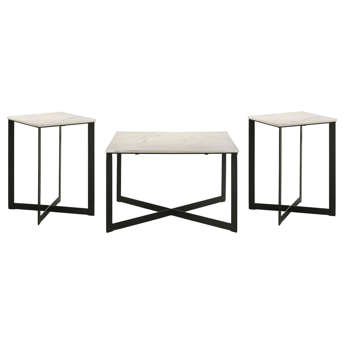 Tobin Marble Top Coffee and End Table Set White