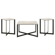Tobin 3-piece Marble Top Coffee and End Table Set White
