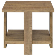 Mesa auxiliar de madera de ingeniería Dawn Square color marrón mango