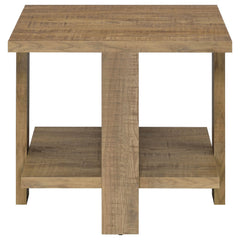 Mesa auxiliar de madera de ingeniería Dawn Square color marrón mango