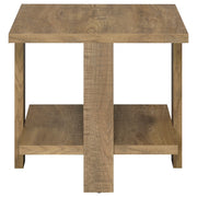 Mesa auxiliar de madera de ingeniería Dawn Square color marrón mango