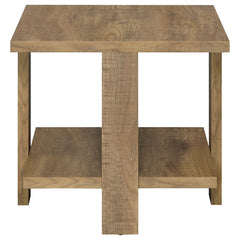 Mesa auxiliar de madera de ingeniería Dawn Square color marrón mango