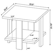 Mesa auxiliar de madera de ingeniería Dawn Square color marrón mango
