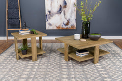 Dawn  Round Coffee and End Table Set Mango Brown