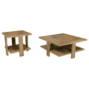 Dawn  Round Coffee and End Table Set Mango Brown