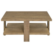 Mesa de centro cuadrada de madera de ingeniería Dawn en color marrón mango