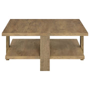 Mesa de centro cuadrada de madera de ingeniería Dawn en color marrón mango