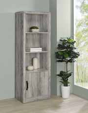 Torre multimedia Burke de 3 estantes de madera de ingeniería, color gris Driftwood