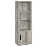 Torre multimedia Burke de 3 estantes de madera de ingeniería, color gris Driftwood