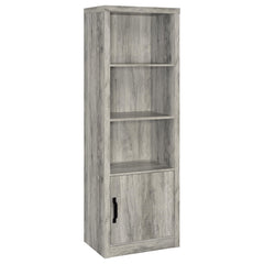 Torre multimedia Burke de 3 estantes de madera de ingeniería, color gris Driftwood