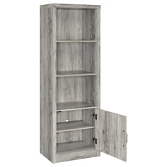 Torre multimedia Burke de 3 estantes de madera de ingeniería, color gris Driftwood