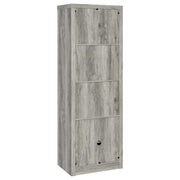 Torre multimedia Burke de 3 estantes de madera de ingeniería, color gris Driftwood