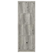 Torre multimedia Burke de 3 estantes de madera de ingeniería, color gris Driftwood