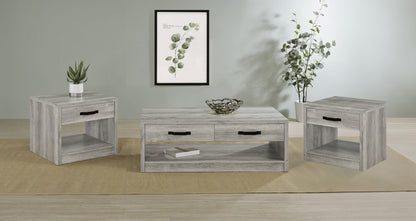 Felix Coffee and End Table Set Grey Driftwood