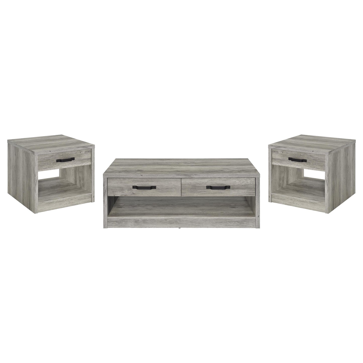Felix Coffee and End Table Set Grey Driftwood
