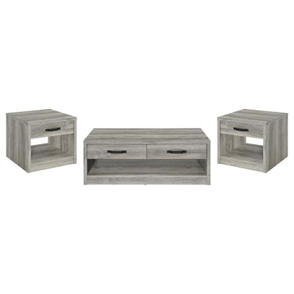 Felix Coffee and End Table Set Grey Driftwood