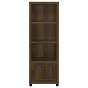 Torre multimedia Sachin de 3 estantes de madera de ingeniería, pino oscuro