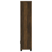 Torre multimedia Sachin de 3 estantes de madera de ingeniería, pino oscuro