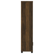 Torre multimedia Sachin de 3 estantes de madera de ingeniería, pino oscuro