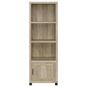 Torre multimedia Sachin de 3 estantes de madera de ingeniería, pino oscuro