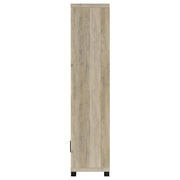 Torre multimedia Sachin de 3 estantes de madera de ingeniería, pino oscuro