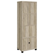 Torre multimedia Sachin de 3 estantes de madera de ingeniería, pino oscuro