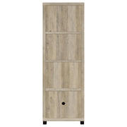 Torre multimedia Sachin de 3 estantes de madera de ingeniería, pino oscuro
