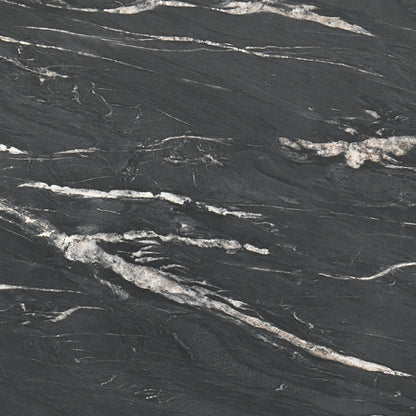 Mesa de centro redonda SmartTop Skylark con efecto mármol, color negro