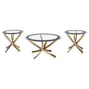 Brooke Round Coffee and End Table Set Chrome