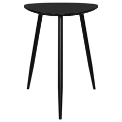 Mesa auxiliar triangular Odessa de madera maciza negra